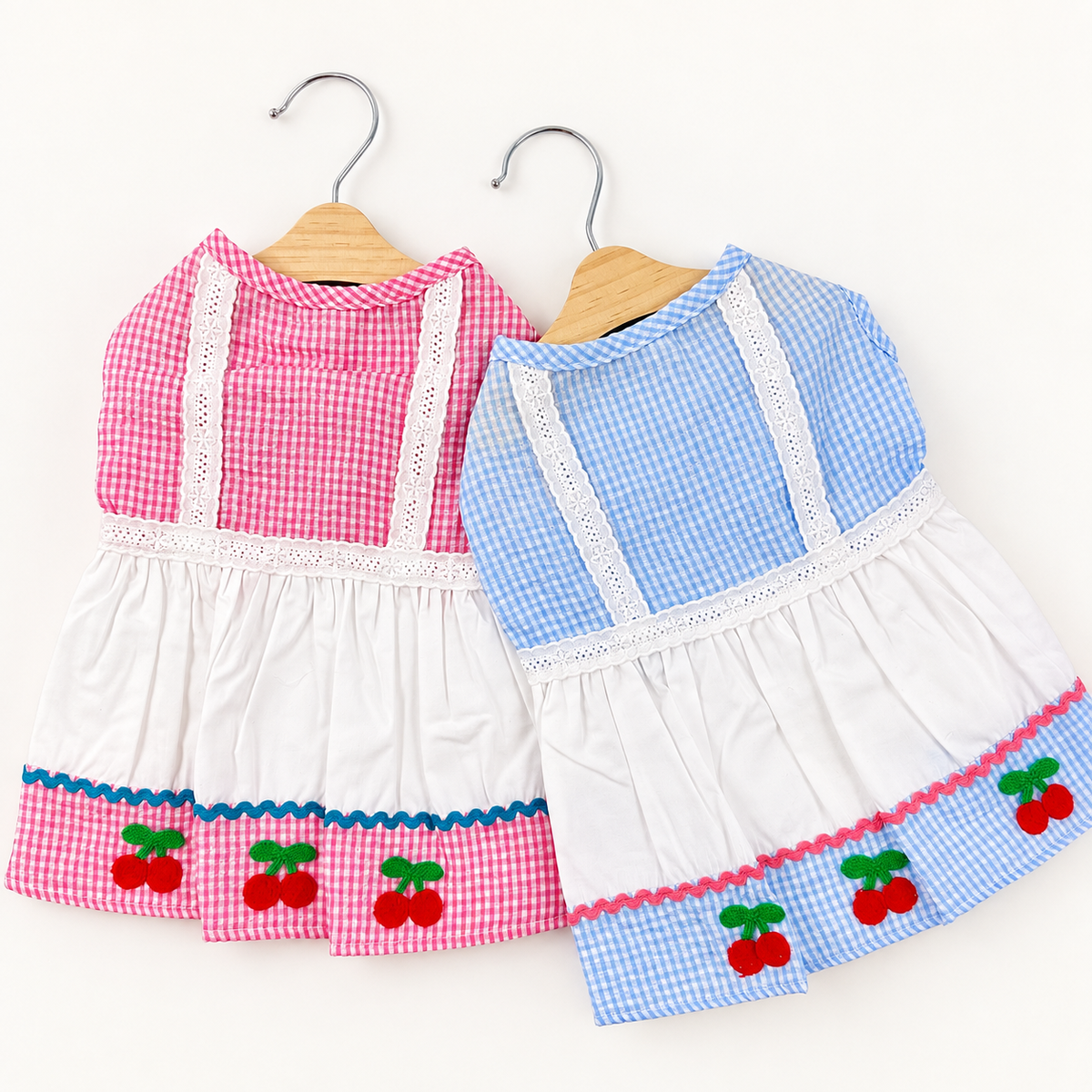 Gingham Cherry Dog Dress