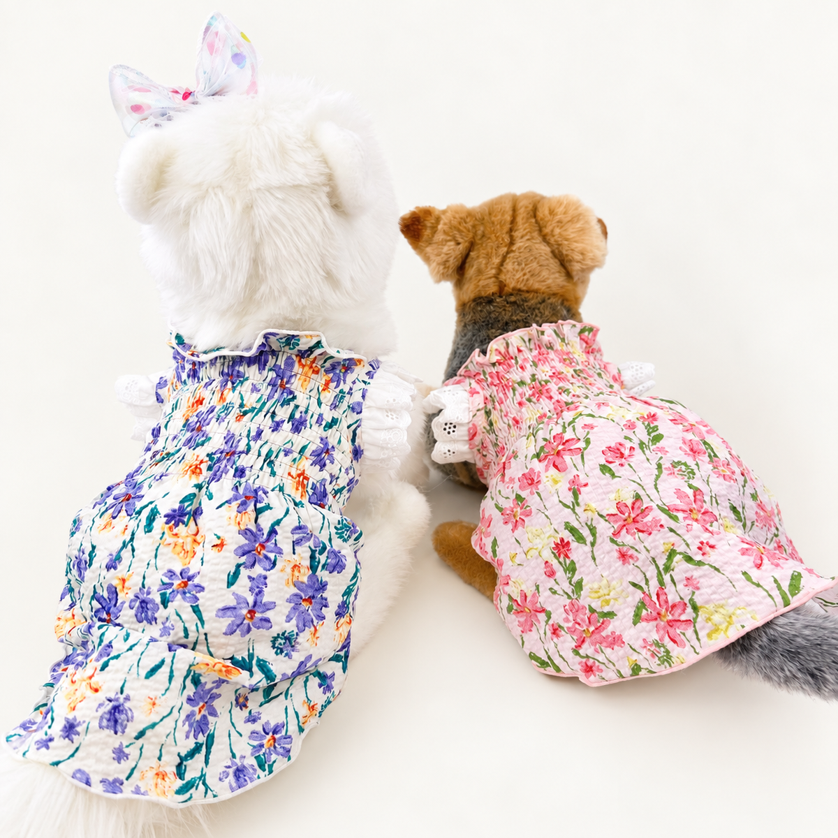 Floral Smocked Dog Dress