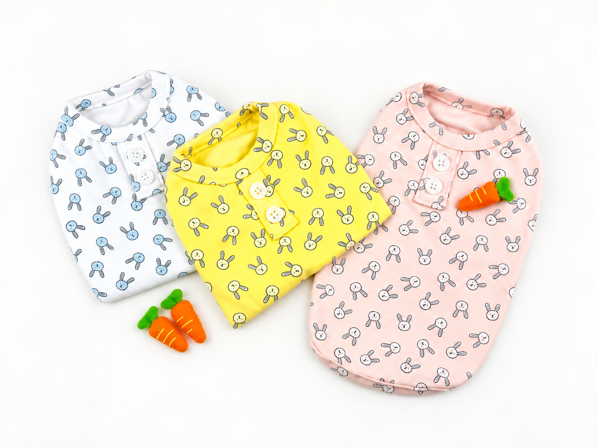 Bunny Button Dog Shirt