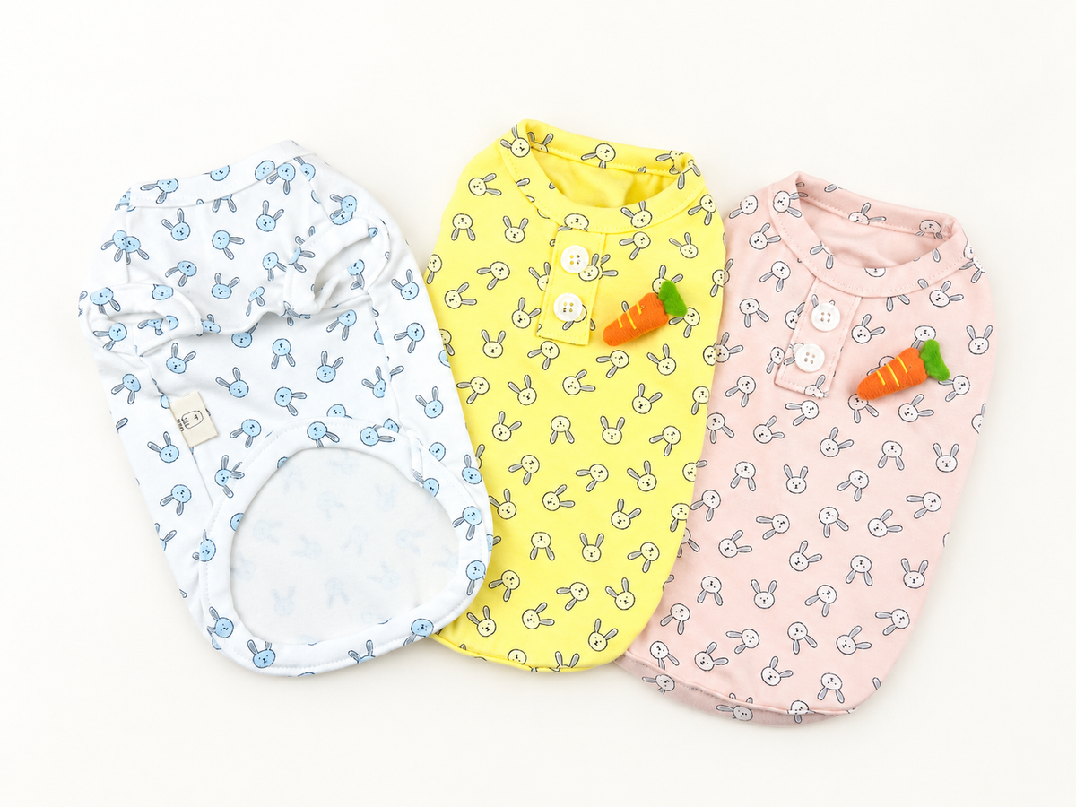 Bunny Button Dog Shirt