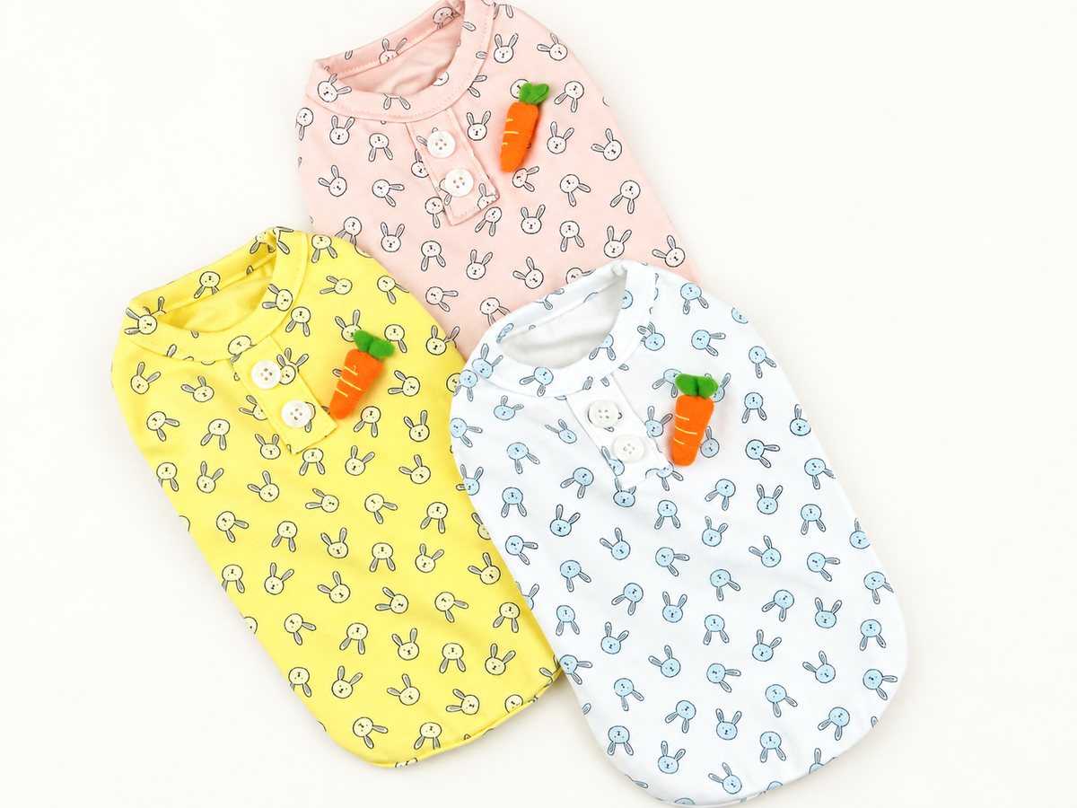 Bunny Button Dog Shirt