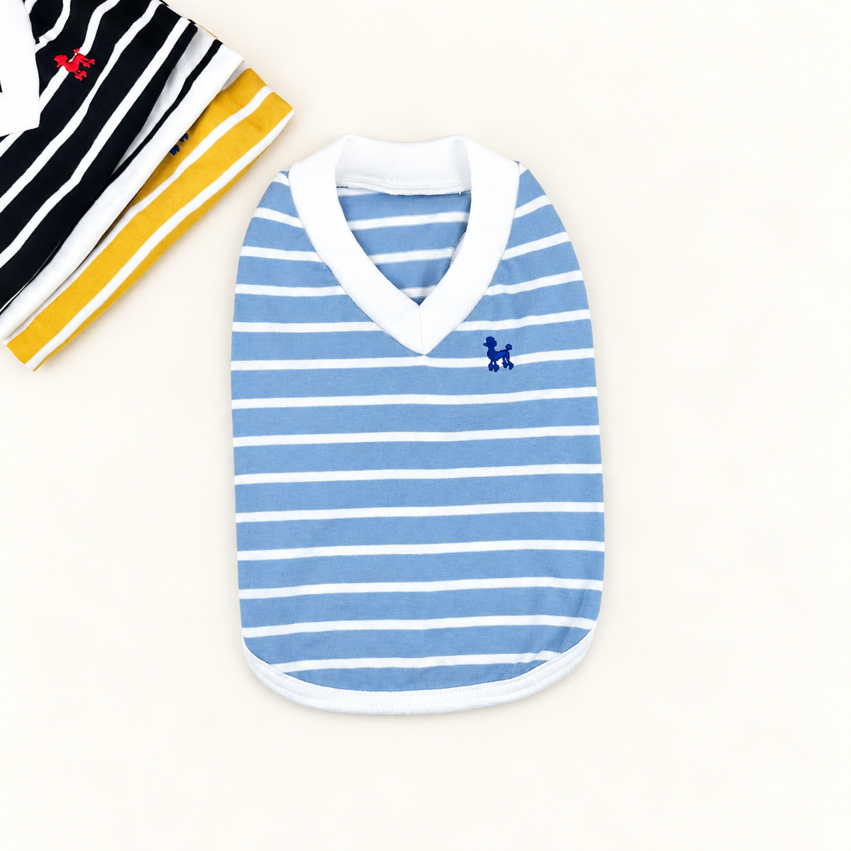 Classic Stripe Cotton V-Neck Top