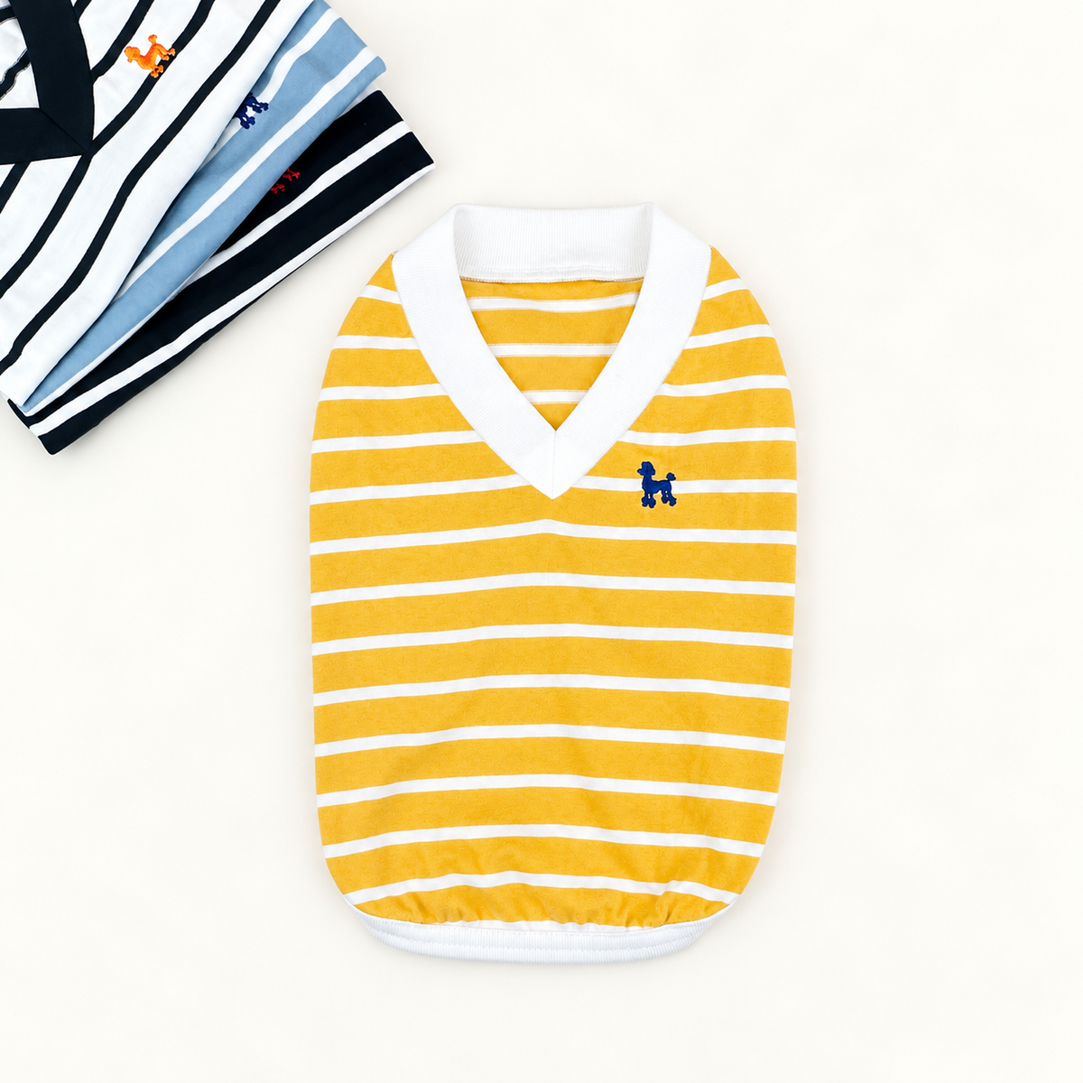 Classic Stripe Cotton V-Neck Top