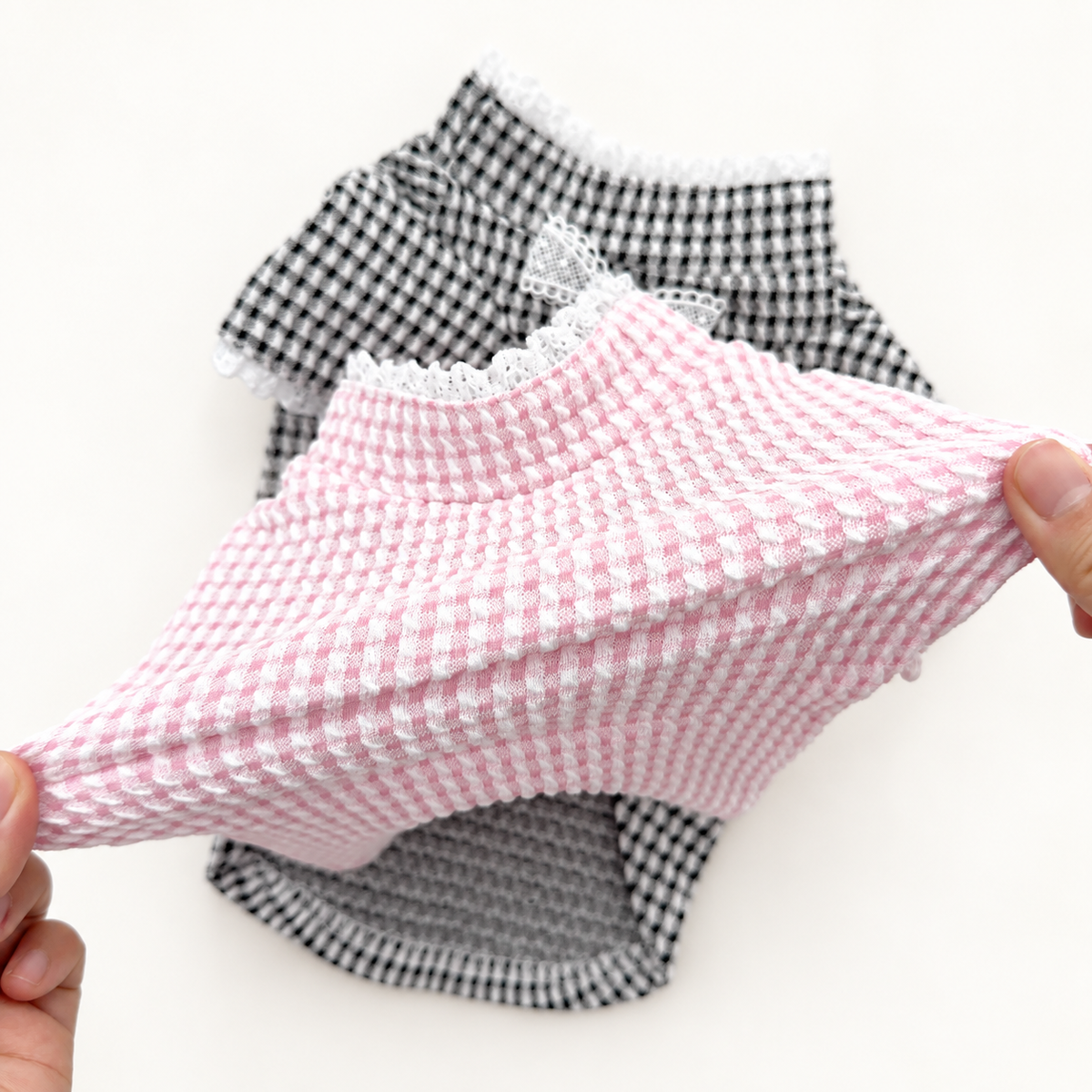 Lace Bow Gingham Top