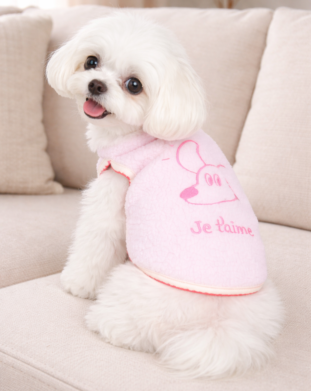 Je T’aime Puppy Fleece Dog Vest