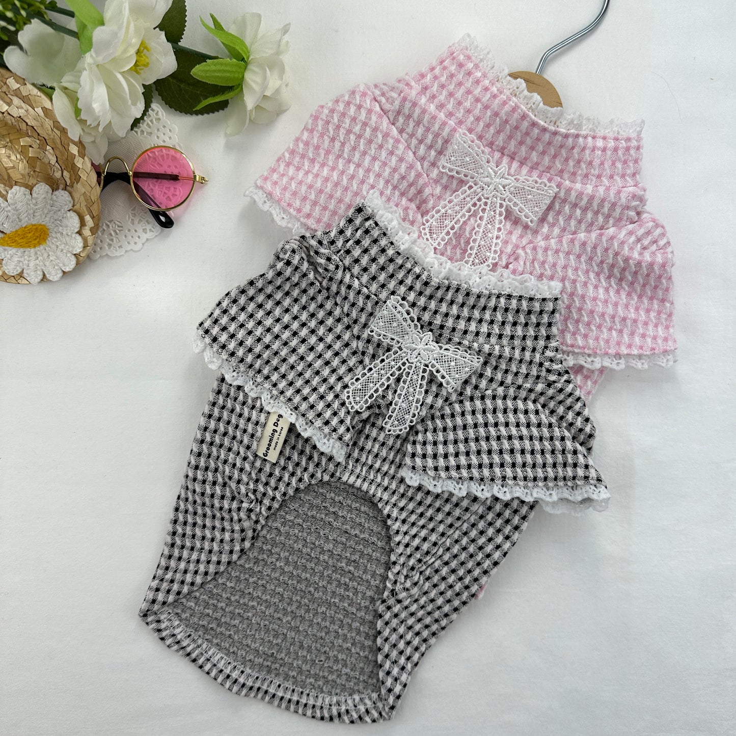 Lace Bow Gingham Top