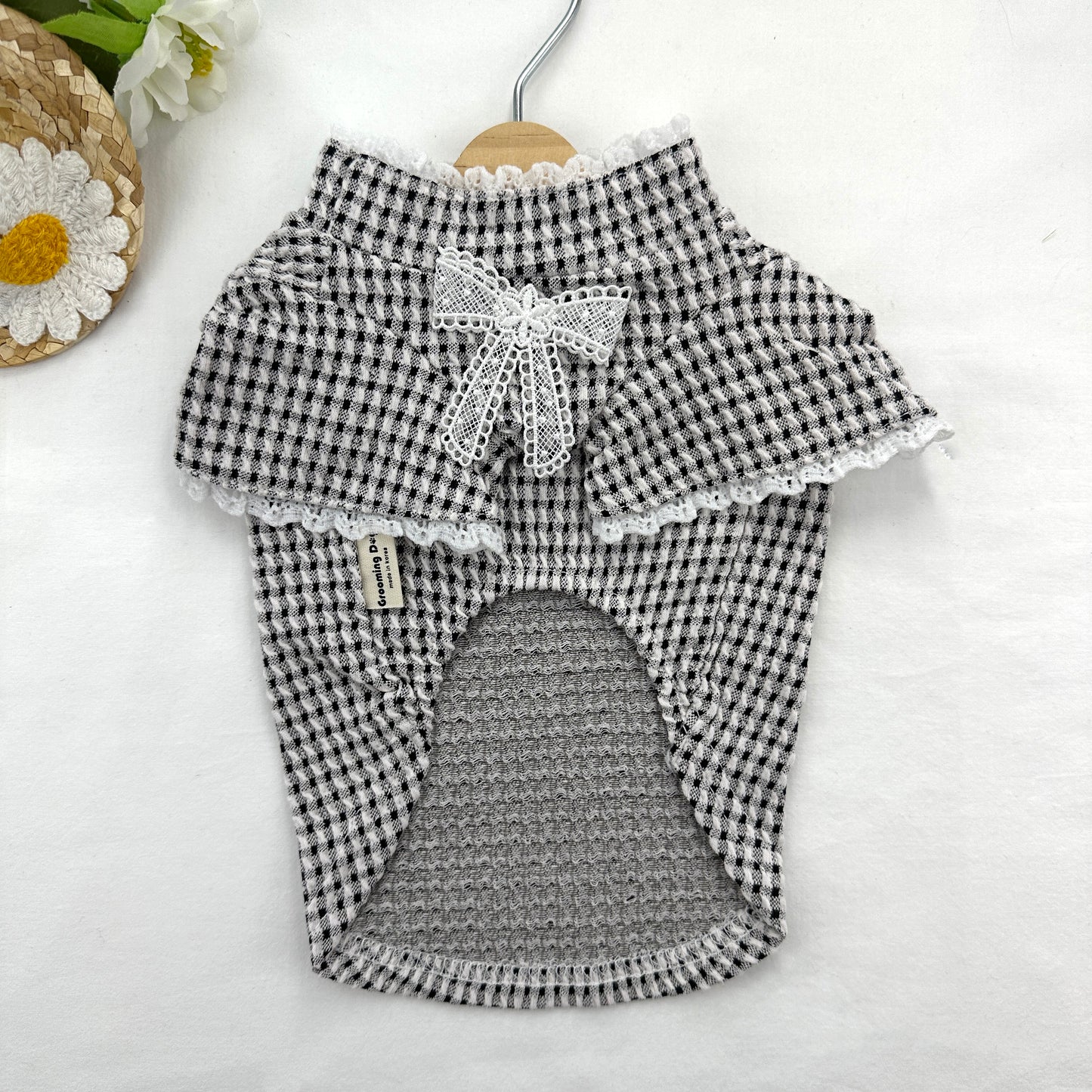 Lace Bow Gingham Top