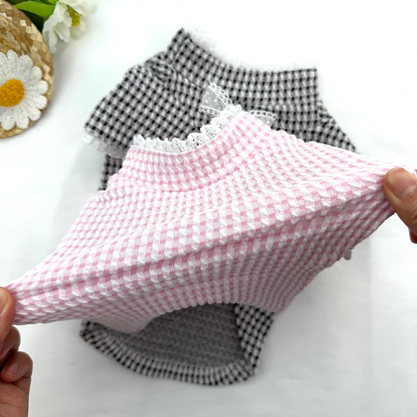 Lace Bow Gingham Top