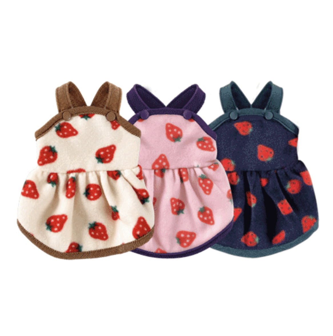 Strawberry Fleece Dog Dress