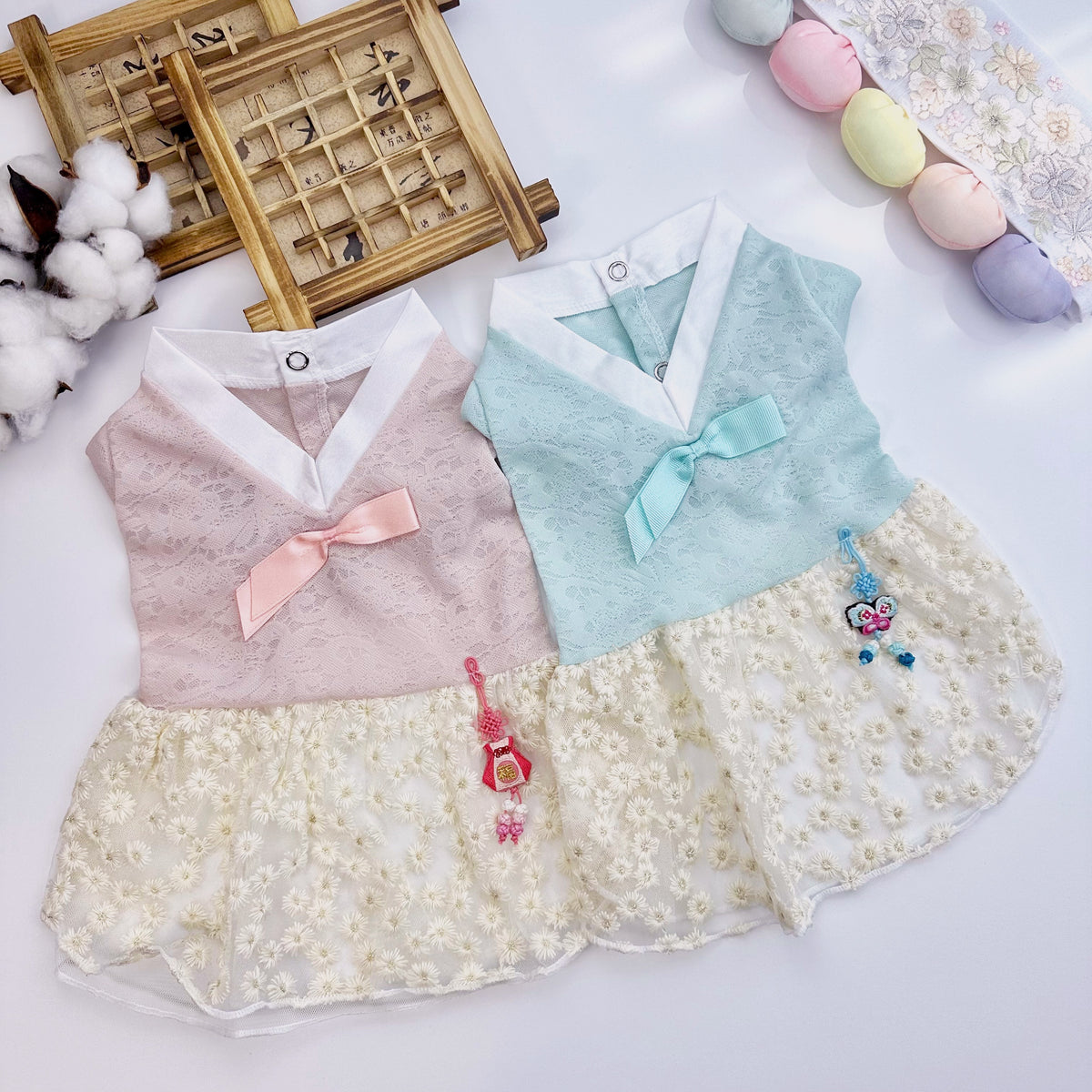 Lace Floral Pet Hanbok
