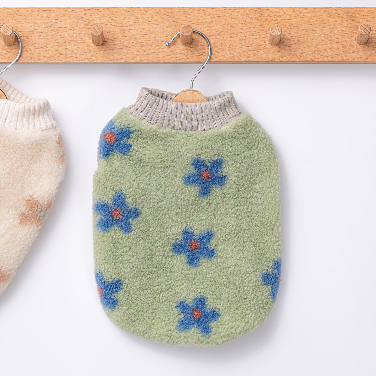 Fluffy Floral Knit Sweatshirts