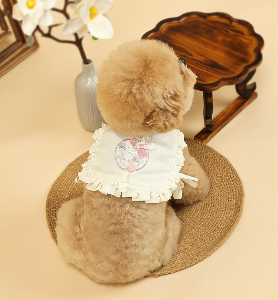 Floral Lace Baeja Vest Pet Hanbok