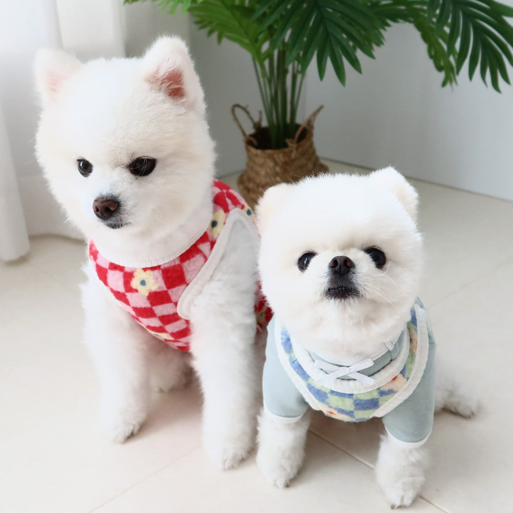 Check Boa Fleece Dog Vest