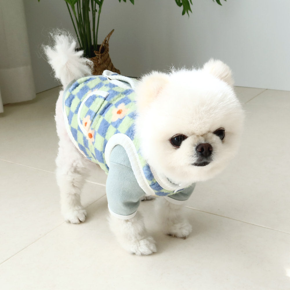 Check Boa Fleece Dog Vest