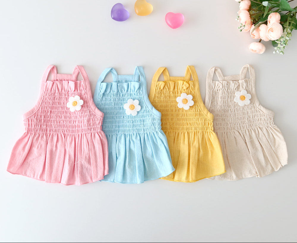 Linen Daisy Smocked Dress