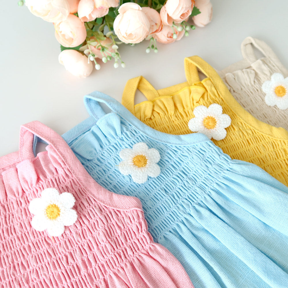 Linen Daisy Smocked Dress