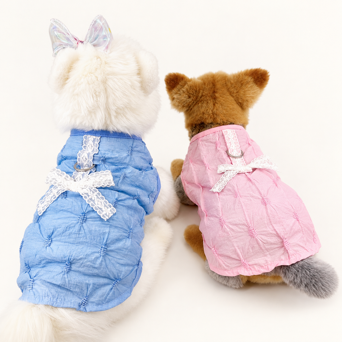Lace Bow D-Ring Dog Shirt