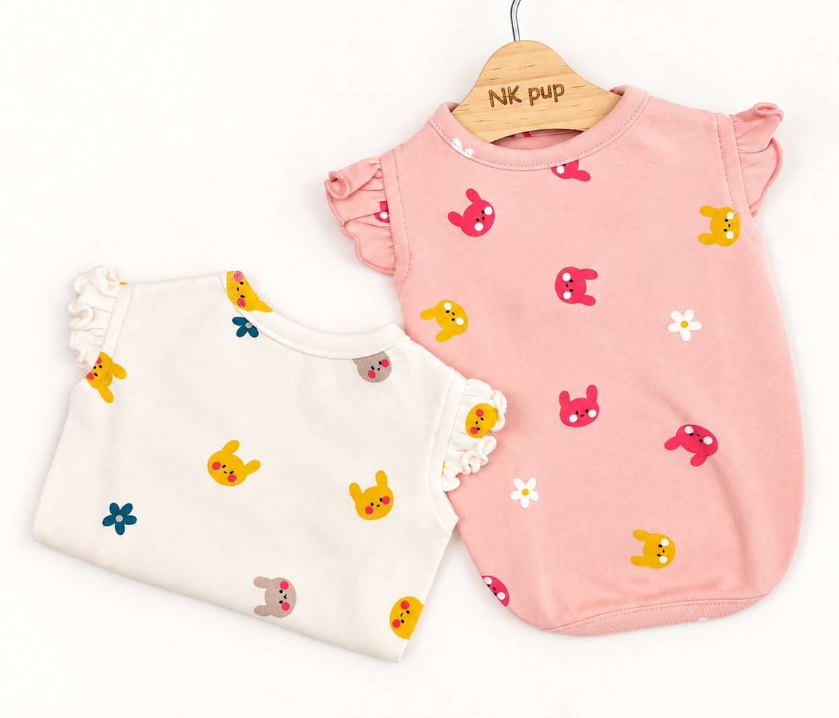 S-3XL, Bunny Print Dog Shirt