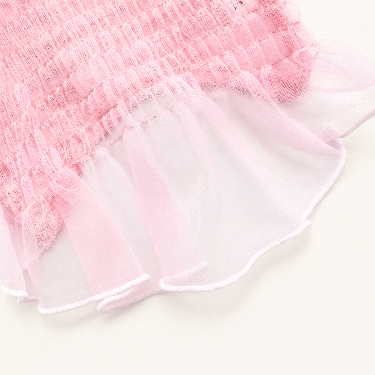 Ruffle Mesh Crop Top