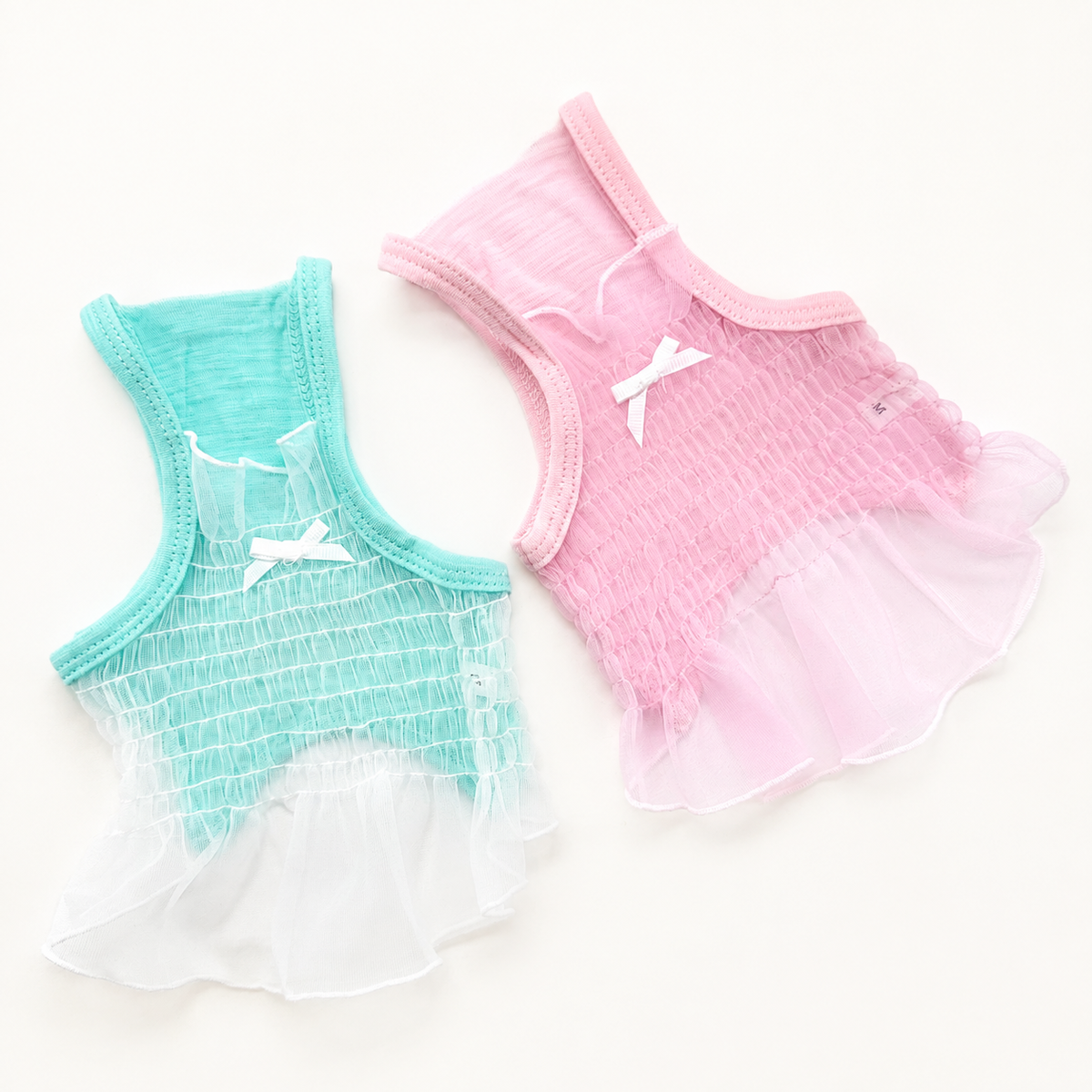 Ruffle Mesh Crop Top