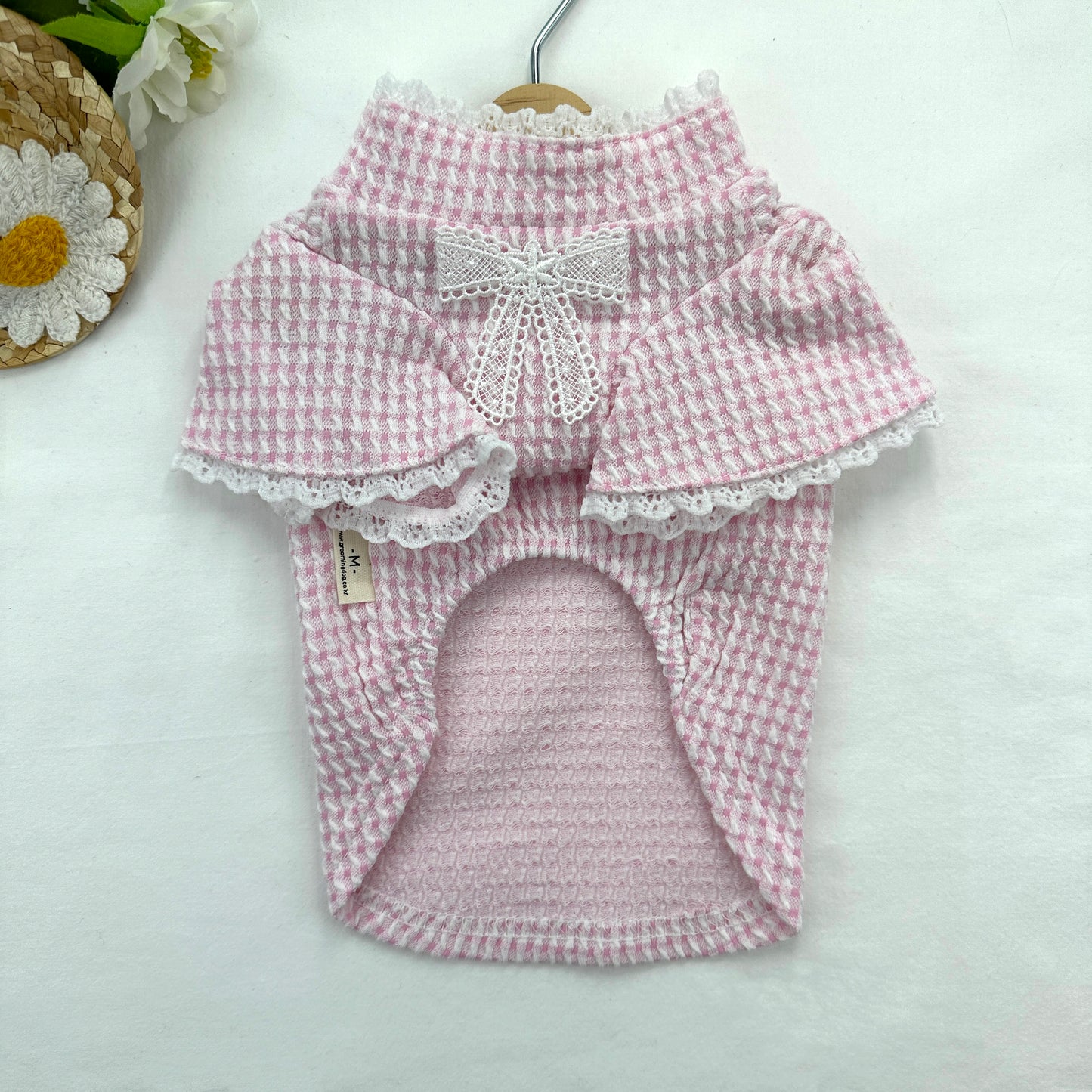 Lace Bow Gingham Top