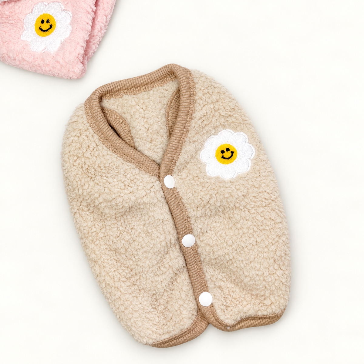 XS–3XL, Smile Daisy Fleece Dog Vest
