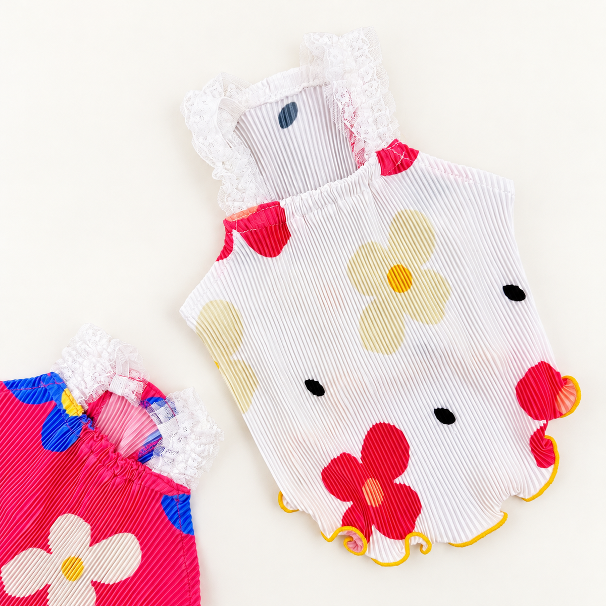 S-3XL, Hawaiian Pleated Dog Tank Top