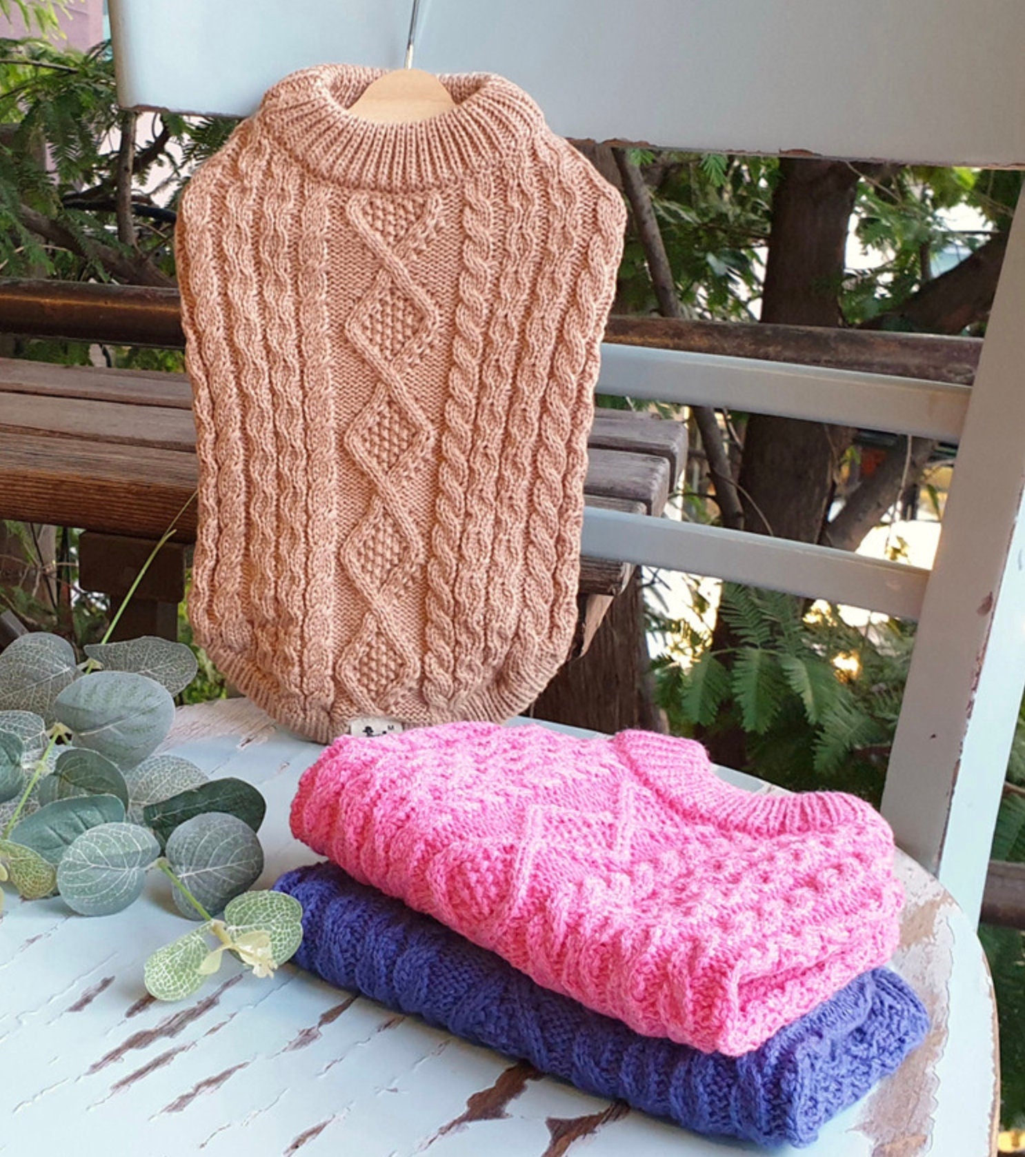Round Cable Knit Sweaters, S-2XL, Pet Clothing, Dog-Tee, Dog check-shirt, Dog Top, Dog Fashion, Dog Apparel, Pet Clothing - NKpup