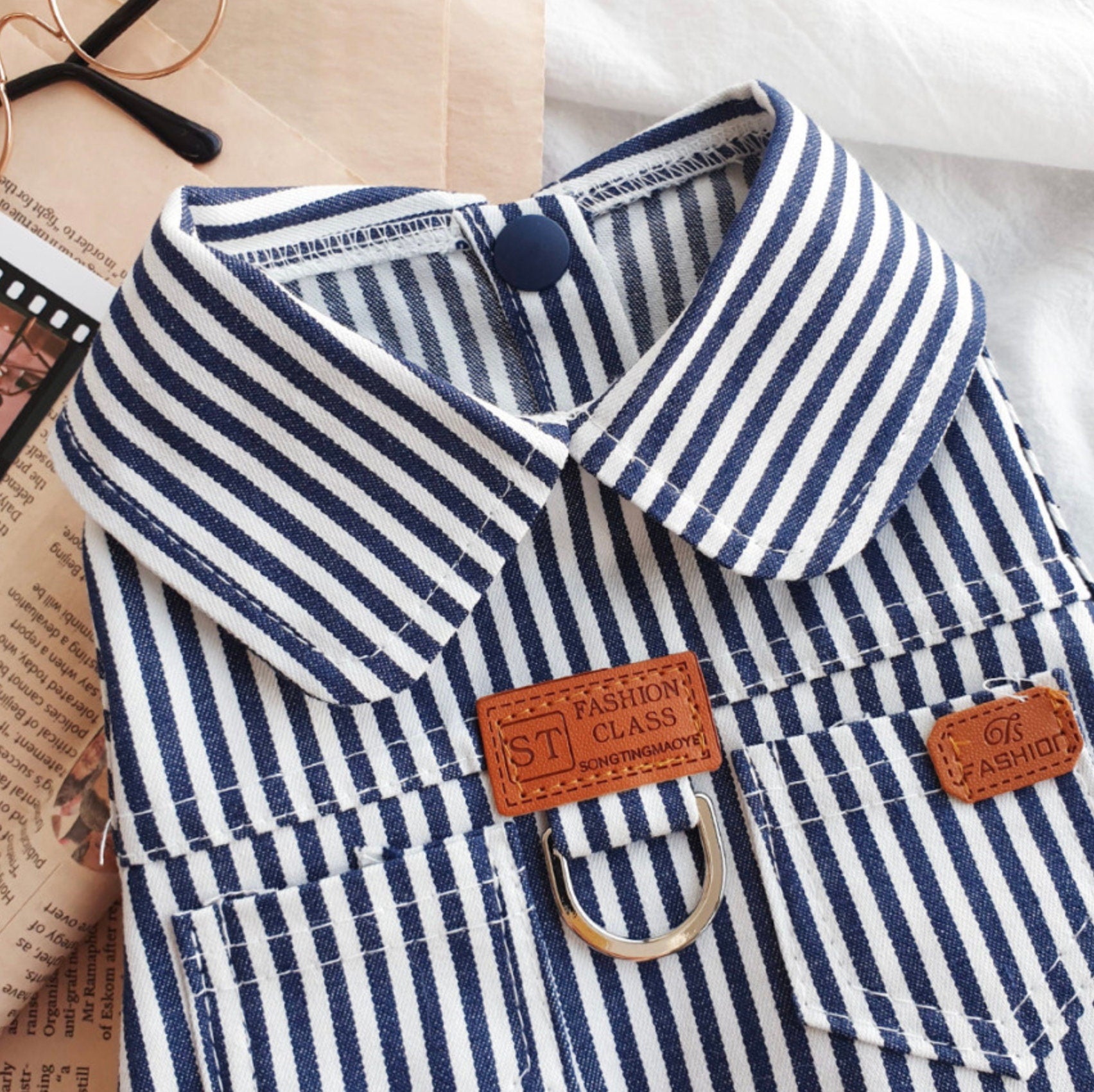 Stripe Harness Shirts, S-XL, Dog-Tee, Dog T-shirt, Dog Top, Dog Clothing, Dog Fashion, Dog Apparel, Harness Cloth - NKpup