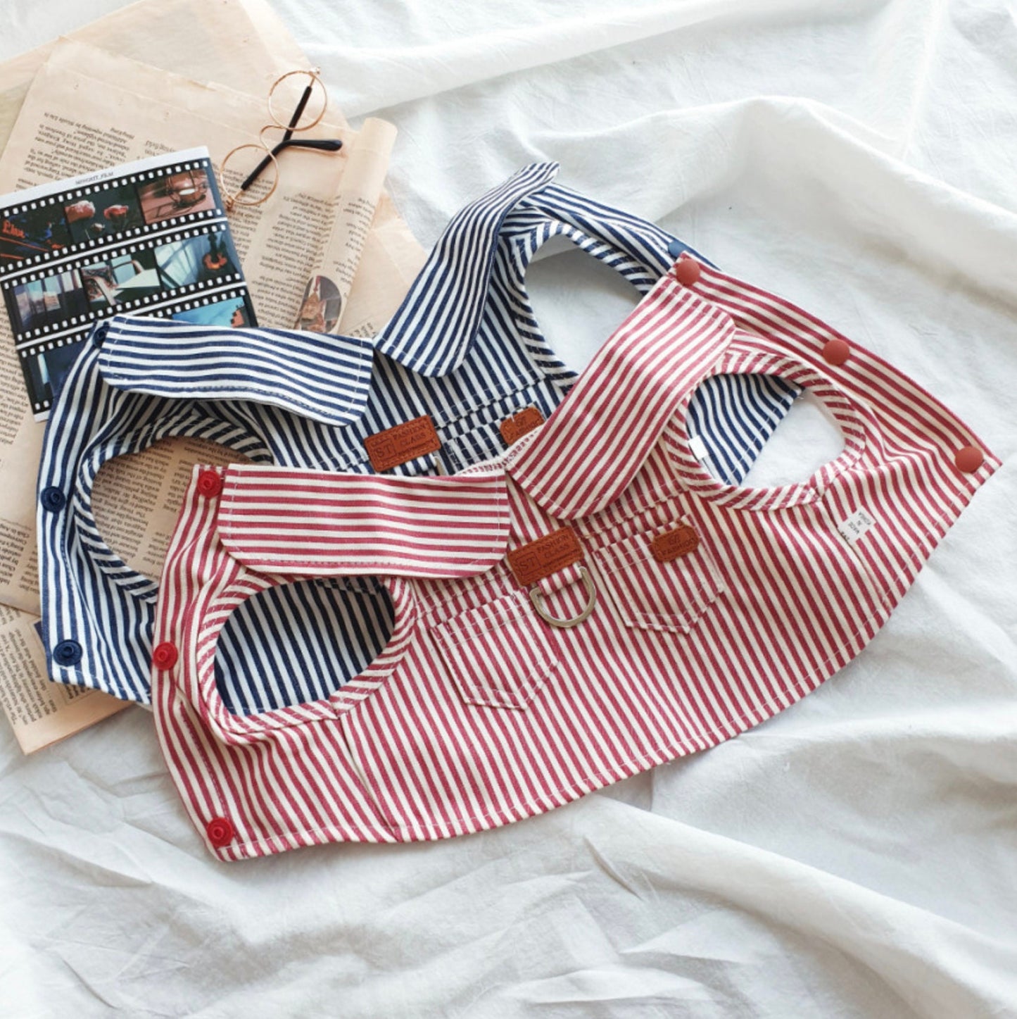 Stripe Harness Shirts, S-XL, Dog-Tee, Dog T-shirt, Dog Top, Dog Clothing, Dog Fashion, Dog Apparel, Harness Cloth - NKpup