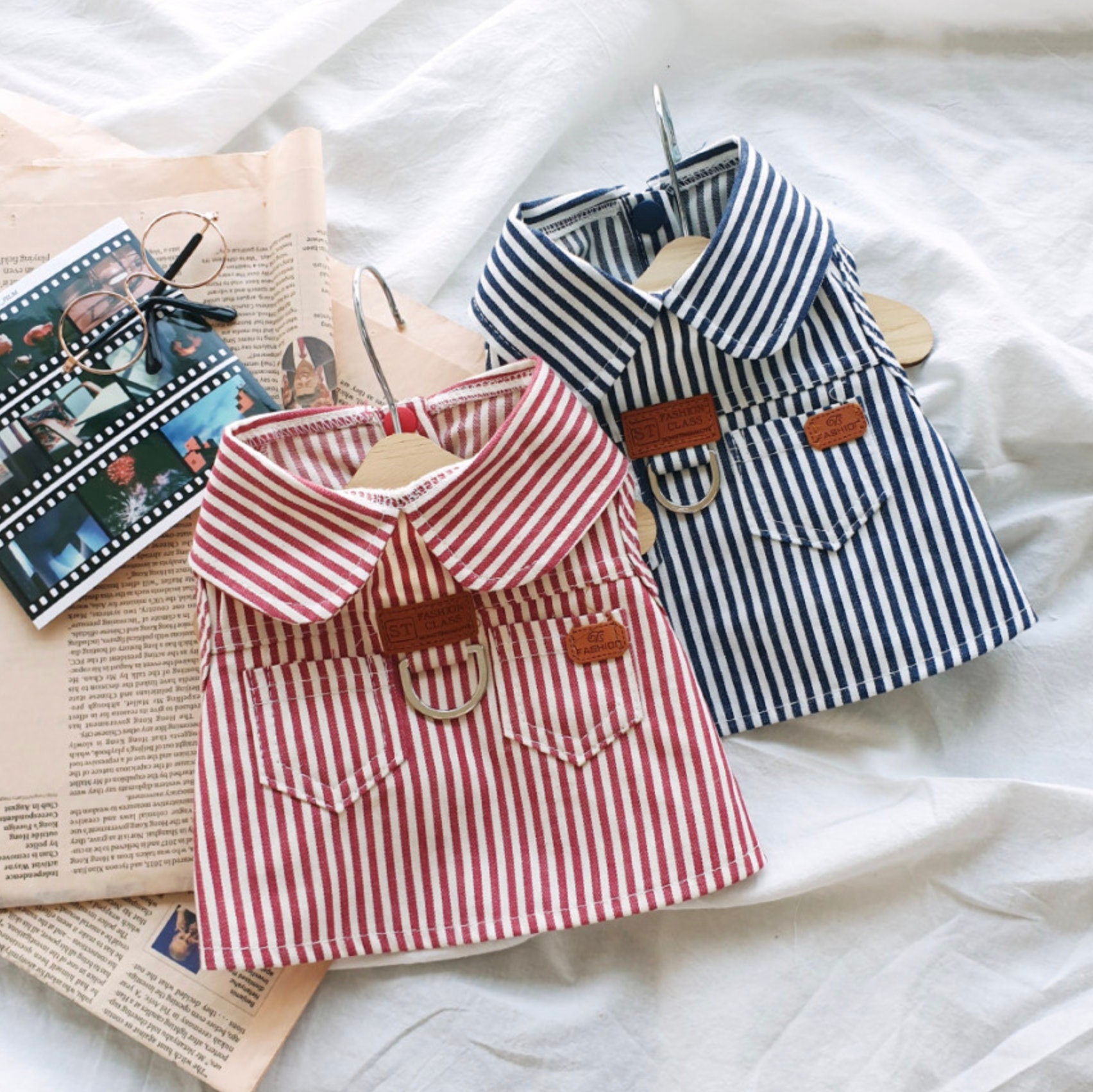 Stripe Harness Shirts, S-XL, Dog-Tee, Dog T-shirt, Dog Top, Dog Clothing, Dog Fashion, Dog Apparel, Harness Cloth - NKpup