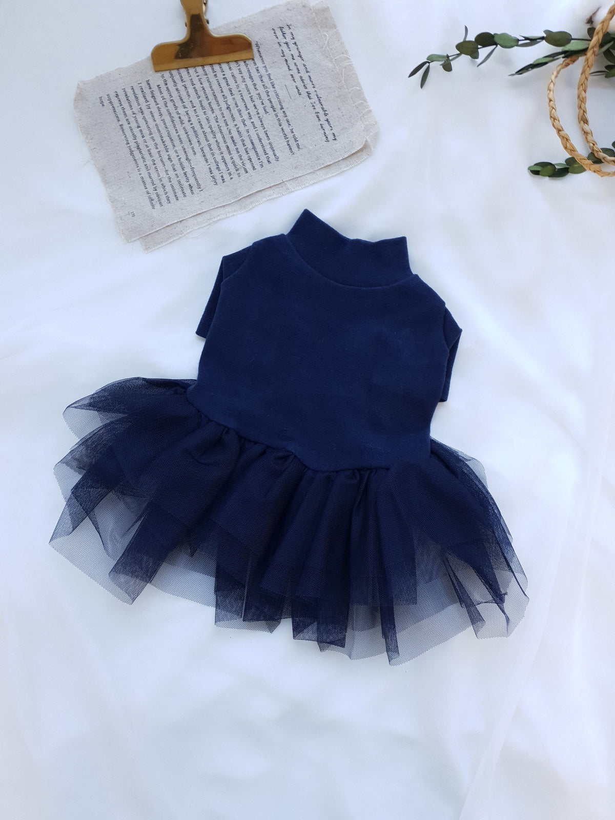 Navy blue layered tutu dog dress by NKpup