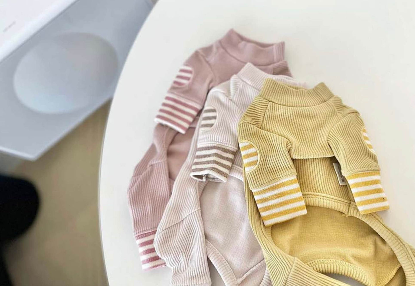 Striped Ribbed Overall, XS-2XL, Pajama Pet, Dog Jumpsuit, Pet Clothing, Dog Coat, Dog Winter Top, Dog Fashion, Dog Apparel, Pet Clothing - NKpup