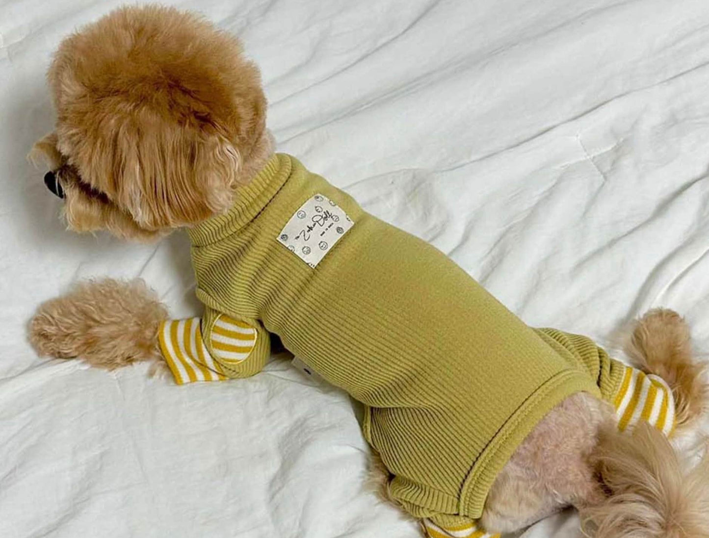 Striped Ribbed Overall, XS-2XL, Pajama Pet, Dog Jumpsuit, Pet Clothing, Dog Coat, Dog Winter Top, Dog Fashion, Dog Apparel, Pet Clothing - NKpup