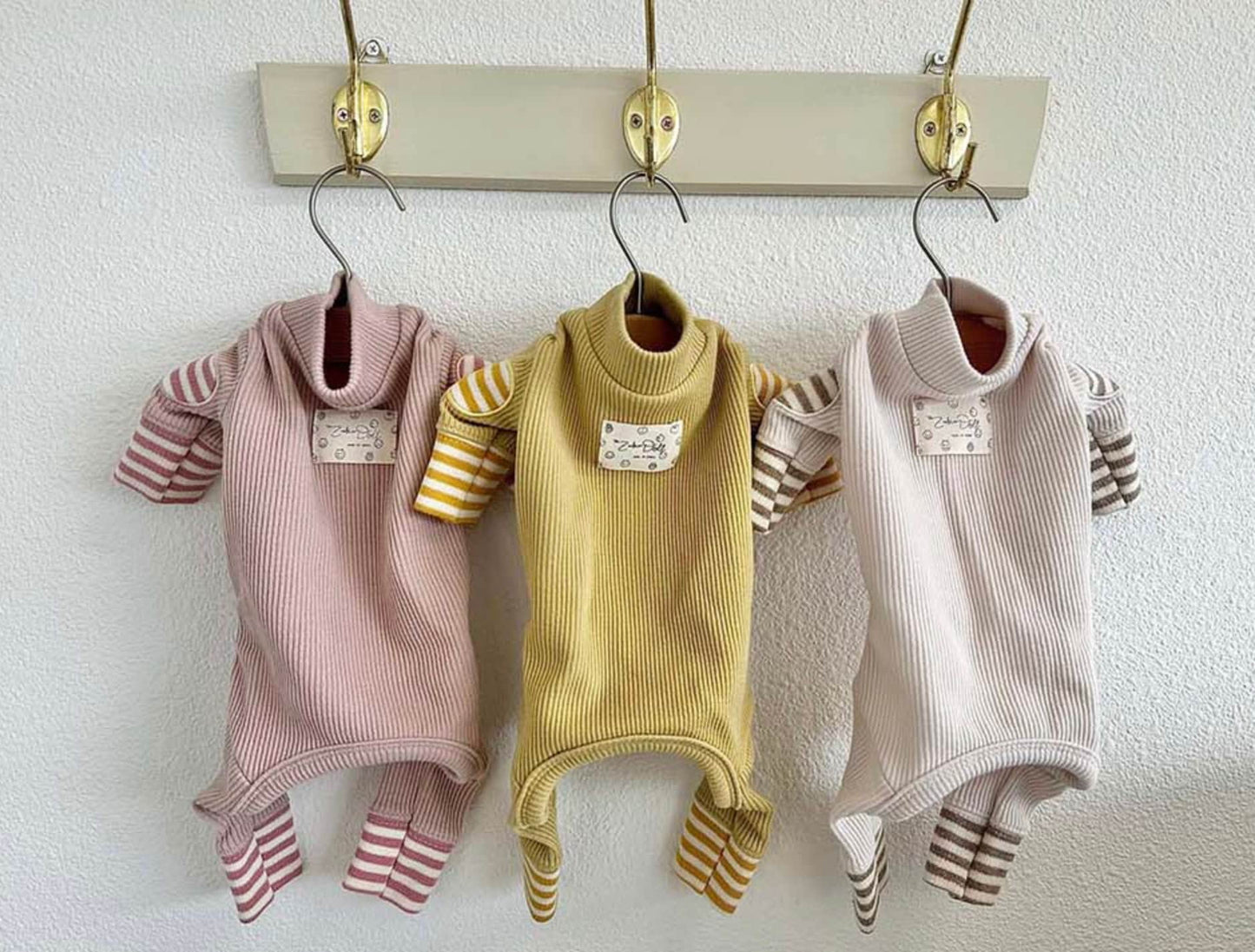 Striped Ribbed Overall, XS-2XL, Pajama Pet, Dog Jumpsuit, Pet Clothing, Dog Coat, Dog Winter Top, Dog Fashion, Dog Apparel, Pet Clothing - NKpup