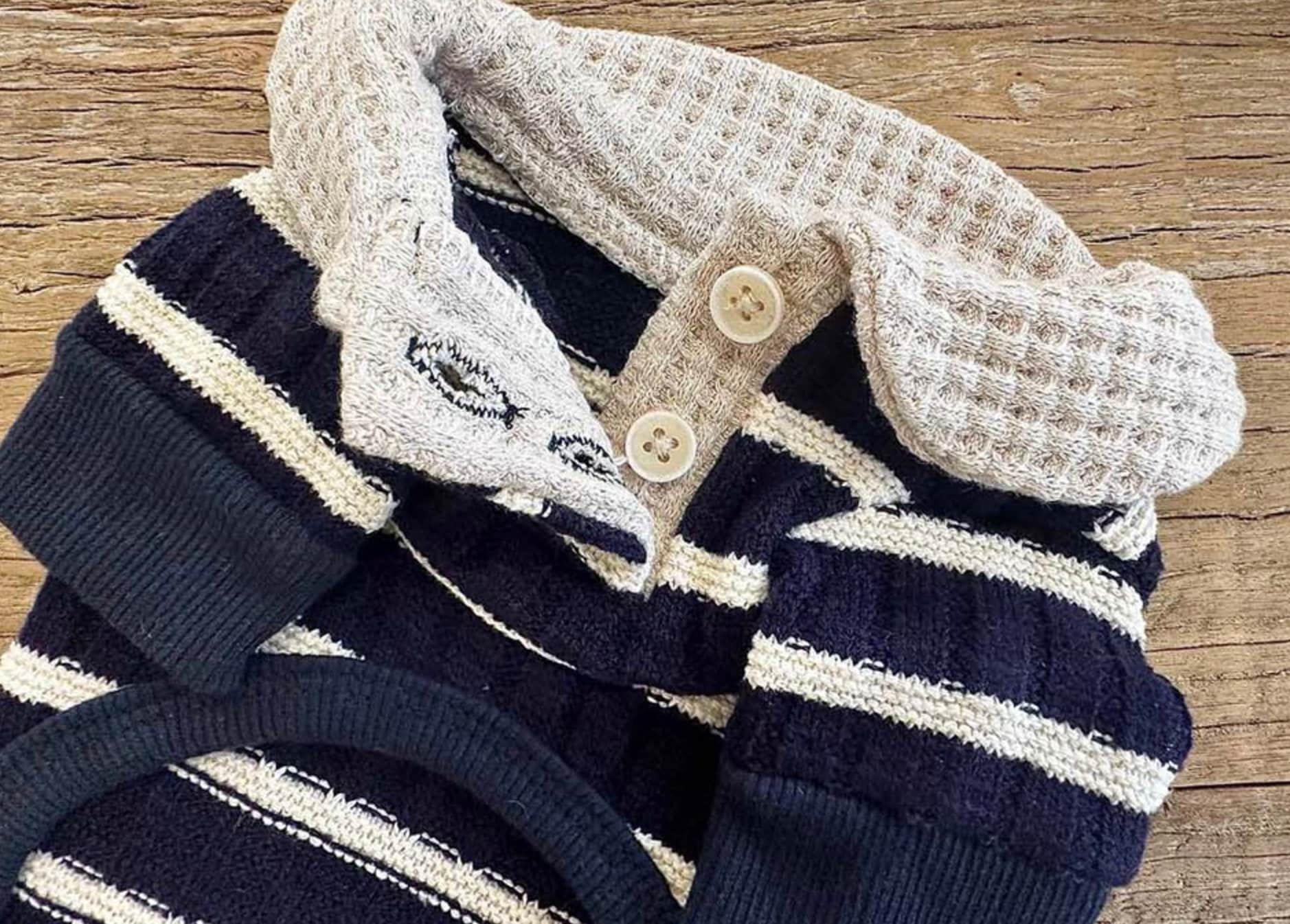 Waffle Collar Knit, XS-2XL, Pet Clothing, Dog-Tee, Dog T-shirt, Dog Top, Dog Clothing, Dog Fashion, Dog Apparel, Dog Long sleeves - NKpup
