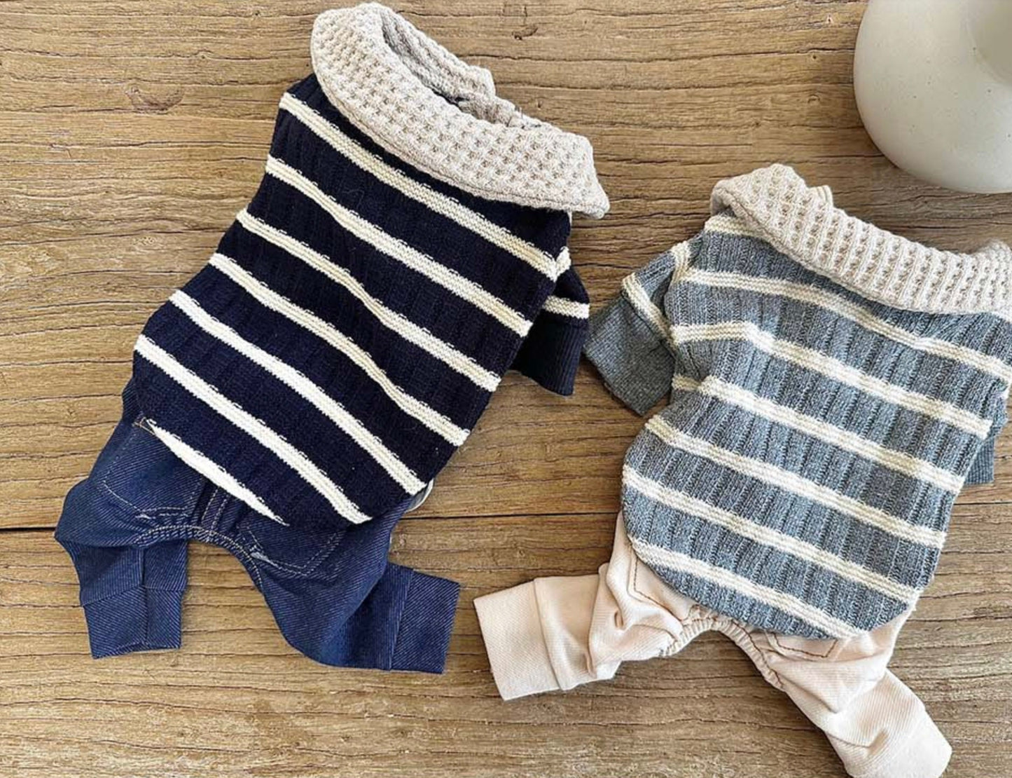 Waffle Collar Knit, XS-2XL, Pet Clothing, Dog-Tee, Dog T-shirt, Dog Top, Dog Clothing, Dog Fashion, Dog Apparel, Dog Long sleeves - NKpup