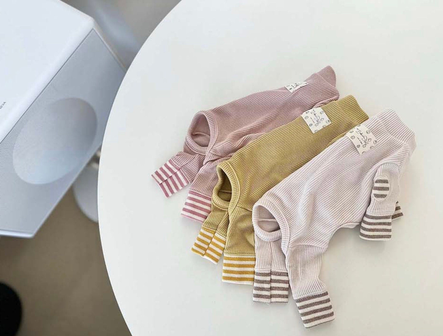 Striped Ribbed Overall, XS-2XL, Pajama Pet, Dog Jumpsuit, Pet Clothing, Dog Coat, Dog Winter Top, Dog Fashion, Dog Apparel, Pet Clothing - NKpup