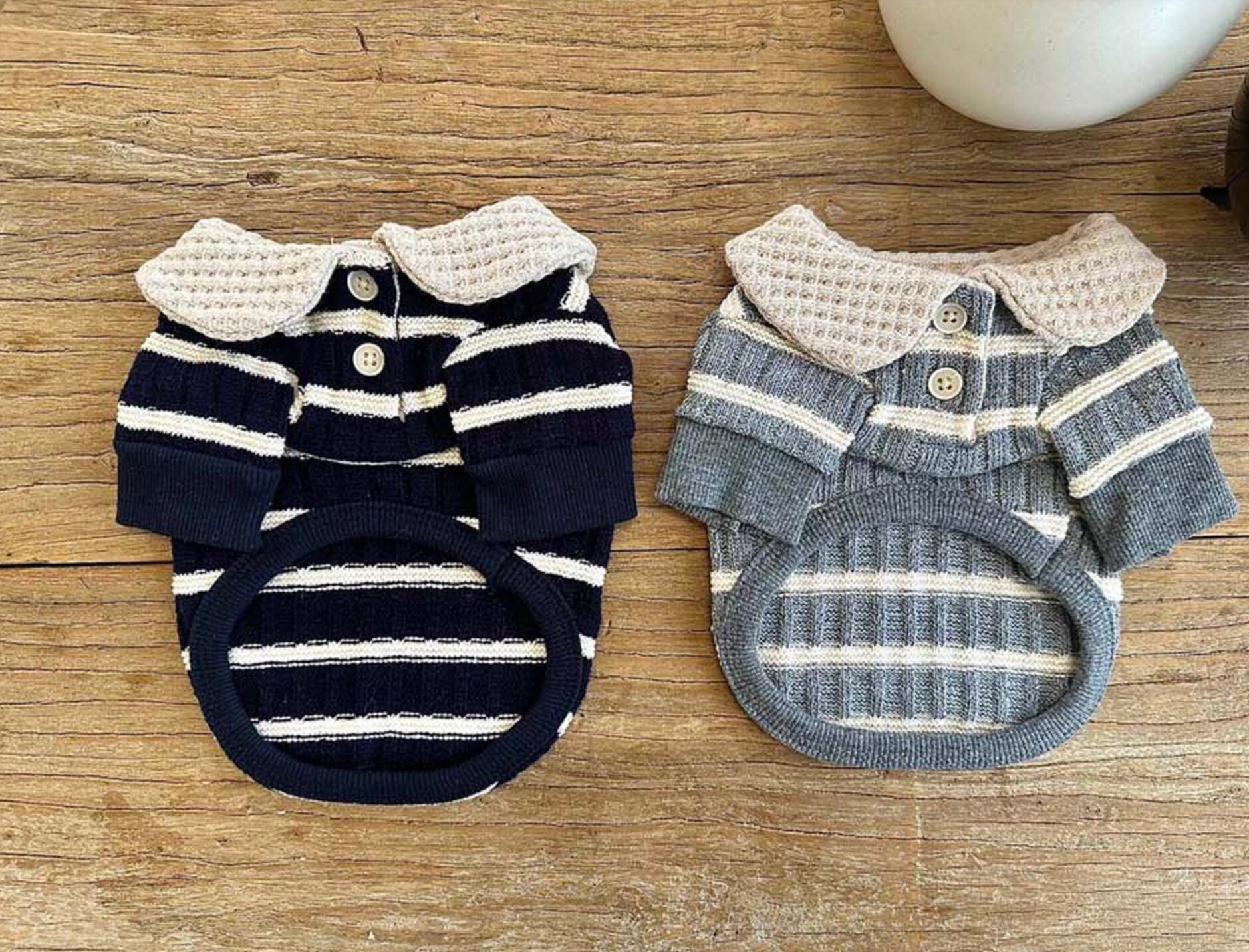 Waffle Collar Knit, XS-2XL, Pet Clothing, Dog-Tee, Dog T-shirt, Dog Top, Dog Clothing, Dog Fashion, Dog Apparel, Dog Long sleeves - NKpup