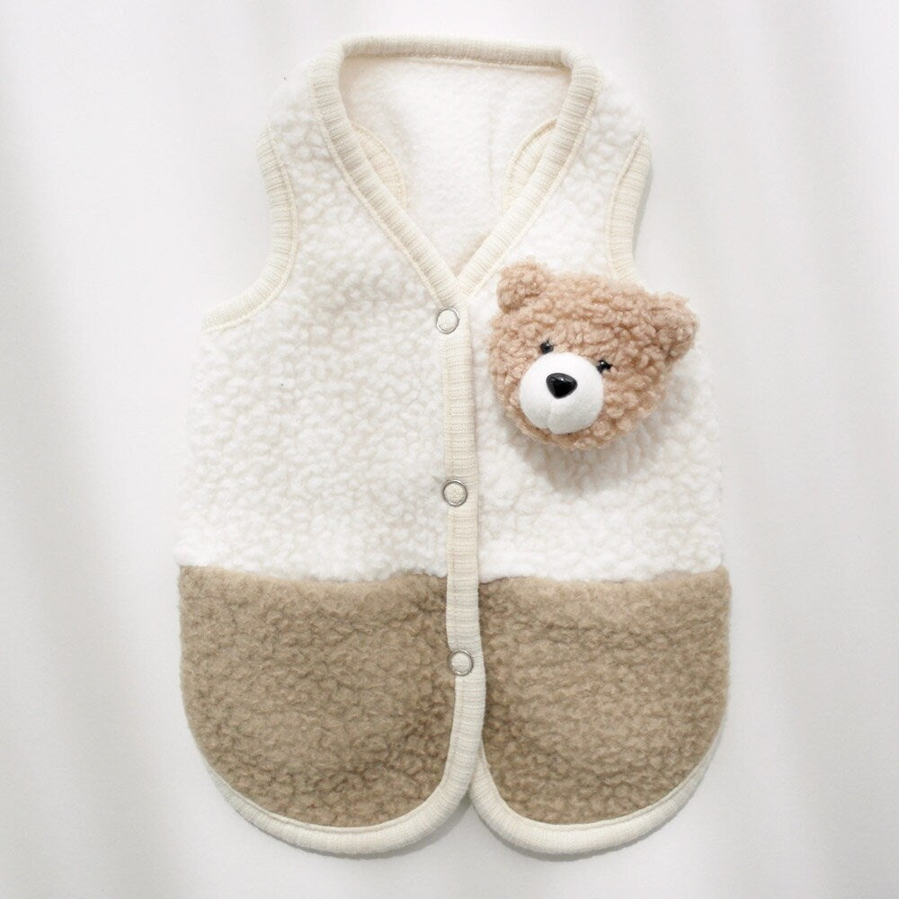 Bear Fleece Vest, XS-XL, Fleece Vest, Pet Clothing, Dog-Sweater, Dog's Fleece, Dog Jacket, Dog Fashion, Dog Apparel, Pet Clothing