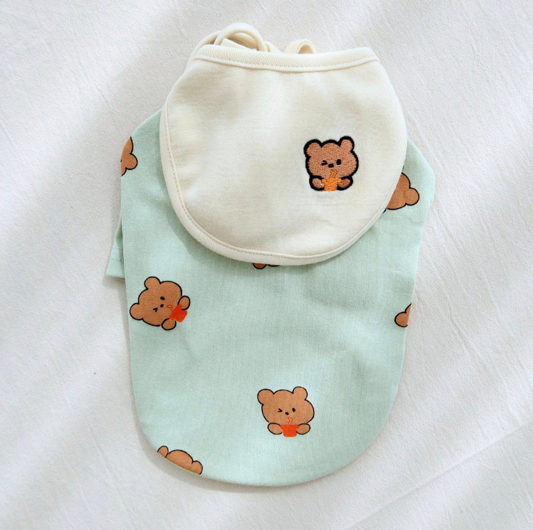 Cotton Squirrel Shirt w/Bib, XS-XL, Pet Clothing, Dog-Tee, Small Dog Shirt, Dog Top, Dog Clothing, Dog Fashion, Dog Apparel