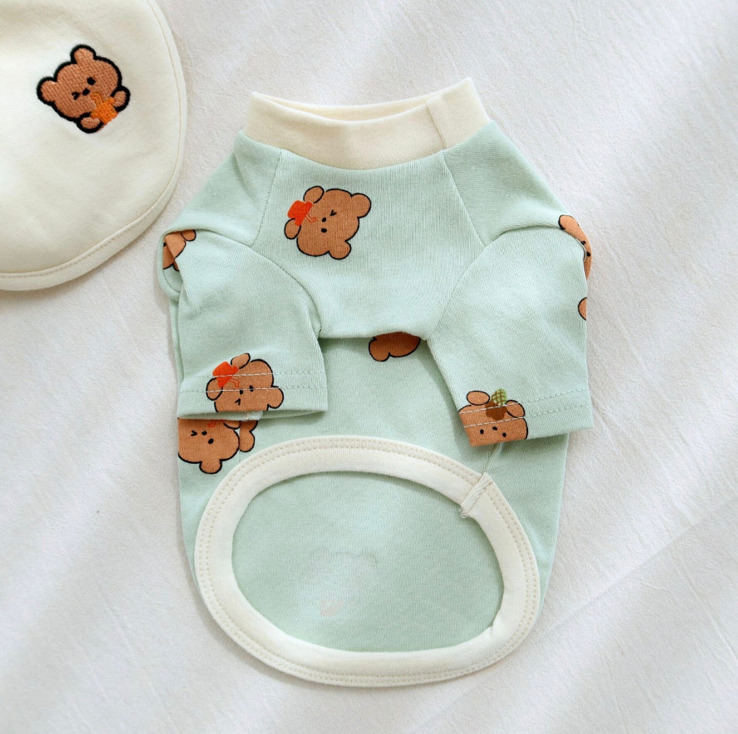 Cotton Squirrel Shirt w/Bib, XS-XL, Pet Clothing, Dog-Tee, Small Dog Shirt, Dog Top, Dog Clothing, Dog Fashion, Dog Apparel