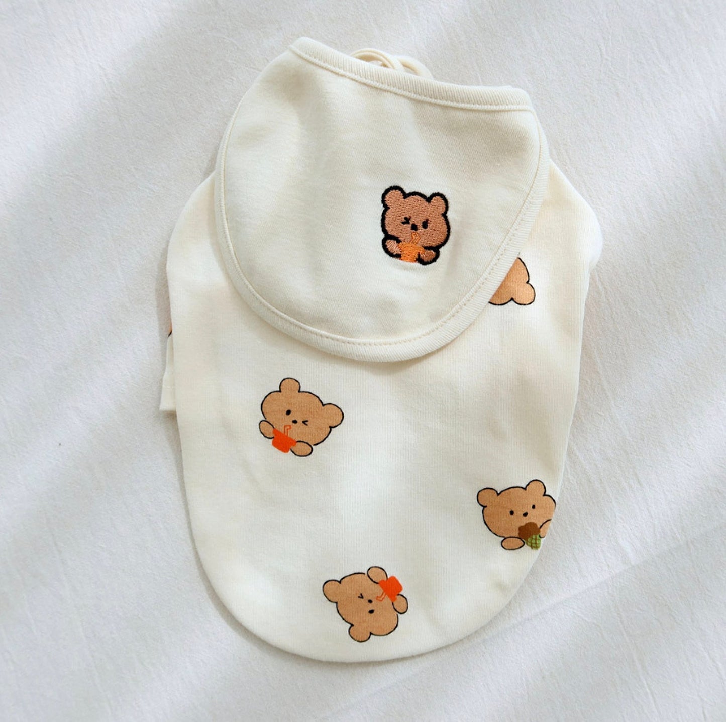 Cotton Squirrel Shirt w/Bib, XS-XL, Pet Clothing, Dog-Tee, Small Dog Shirt, Dog Top, Dog Clothing, Dog Fashion, Dog Apparel