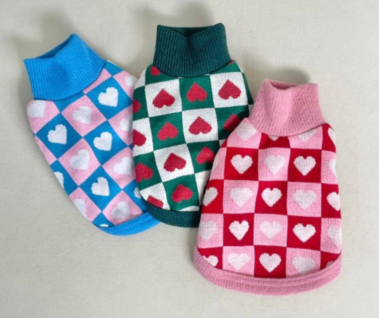 Heart Turtleneck Knit Vest, S-XL, Pet Clothing, Dog-Tee, Dog T-shirts, Dog Top, Dog Clothing, Dog Fashion, Dog Apparel