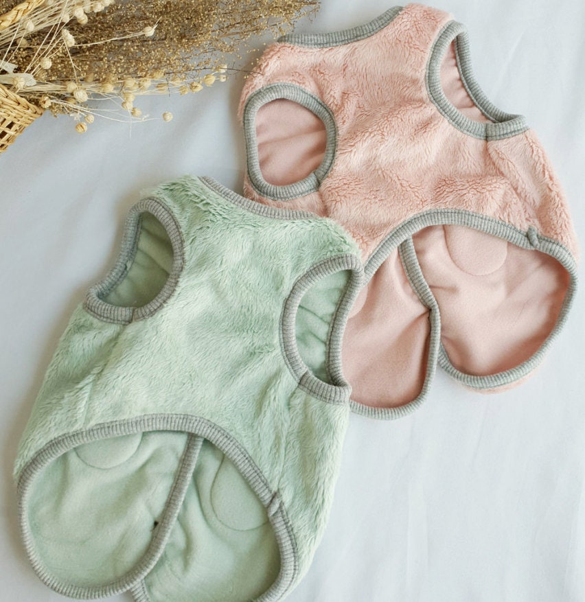 Pastel Boa Fleece Vest, S-XL, Pet Clothing, Dog-Sweater, Dog's Fleece, Dog Jacket, Dog Fashion, Dog Apparel, Pet Clothing - NKpup