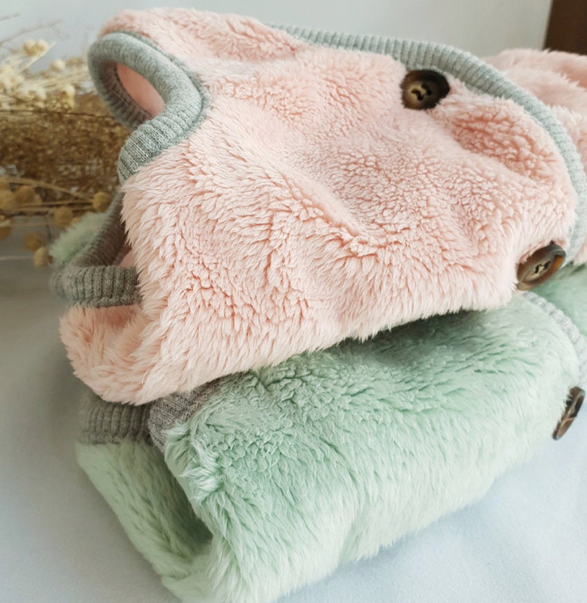 Pastel Boa Fleece Vest, S-XL, Pet Clothing, Dog-Sweater, Dog's Fleece, Dog Jacket, Dog Fashion, Dog Apparel, Pet Clothing - NKpup