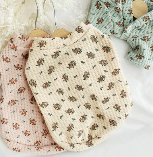 Floral Cardigan, S-2XL, Pet Clothing, Dog-Vest, Dog Jacket, Dog Fashion, Dog Apparel, Pet Clothing - NKpup
