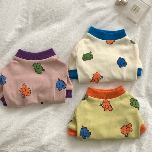 Dino Cotton T-Shirt, S-2XL, Pet Clothing, Dog-Tee, Dog T-shirt, Dog Top, Dog Clothing, Dog Fashion, Dog Apparel, Dog Long sleeves - NKpup