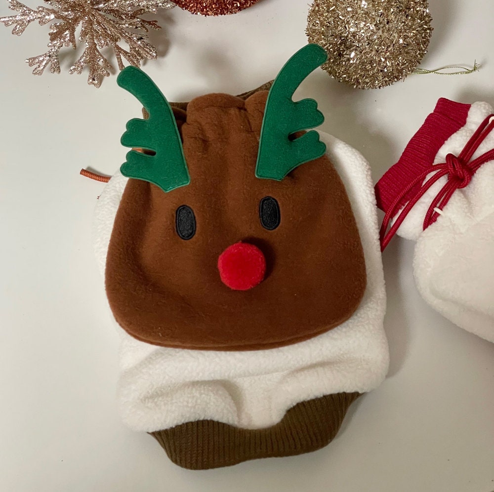 Christmas Rudolph reindeer design dog sweatshirt in brown and white