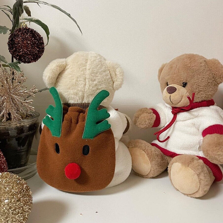 Christmas Rudolph reindeer themed dog sweatshirt and Santa inspired pet clothing by NKpup